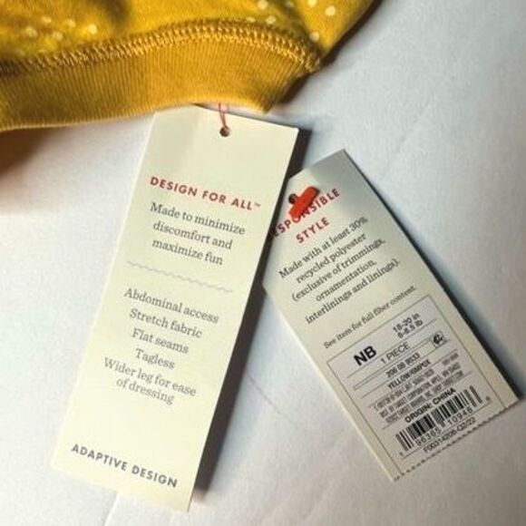 Cat & Jack Unisex Infant Gold Long Sleeve Romper Snaps Adaptive Design NEW! - Picture 6 of 8